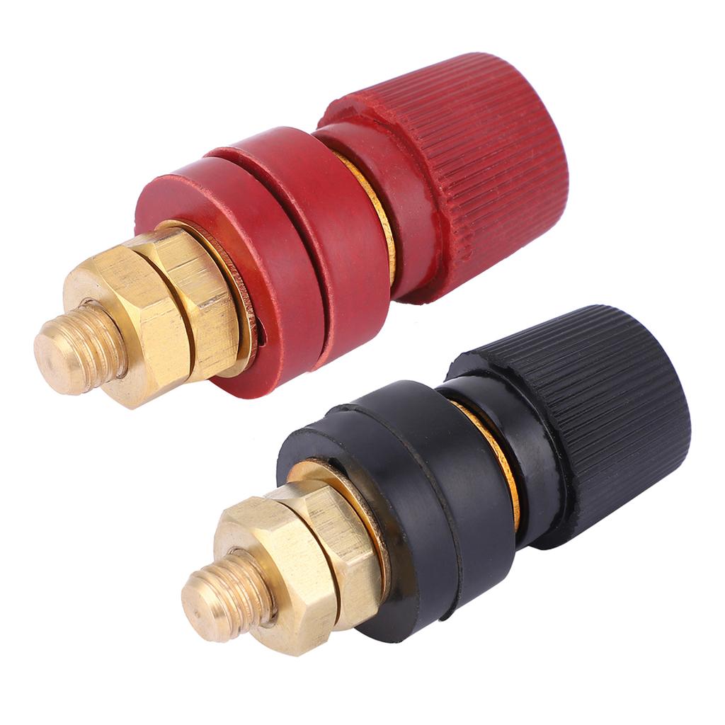 2pcs 555 Type Binding Post Brass Pillar Terminal Block M8 Thread 0V 380V 200A