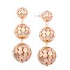 Women Lady Fashionable Earrings Alloy Texture Hollowed-out Balls Eardrop Pure Color Ear Stud