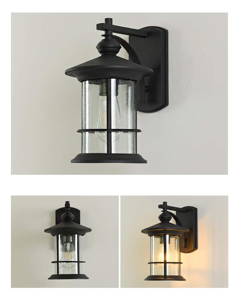 Настенный светильник, подключаемый к сети, наружный, внутренний, алюминиевый и стеклянный настенный светильник с водонепроницаемым выключателем для освещения крыльца и заднего двора