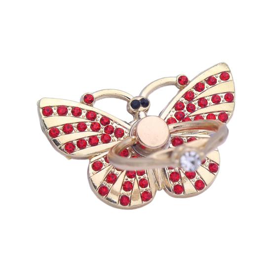 Держатель-кольцо для пальца Вращение на градус Задняя Универсальная 360 Наклейка Страз Бабочка Мобильный телефон