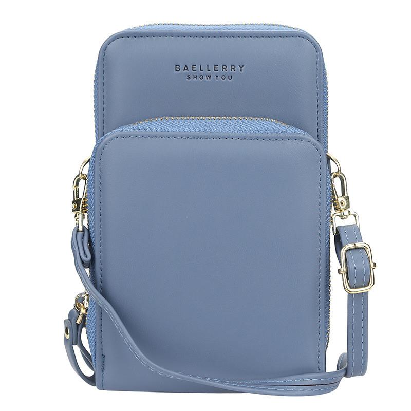 Baellerry Womens Wallet Pu Leather Large Capacity Zipper Crossbody Phone Bag For Daily Use