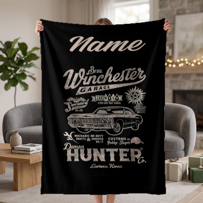 Supernatural Custom Flannel Blankets Soft Warm Cozy Throws for Home Decor Holiday Gifts