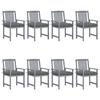 VidaXL Set of 8 Garden Chairs with Cushions, Patio Seats, Dining Chairs, Outdoor Patio Furniture, 3078250