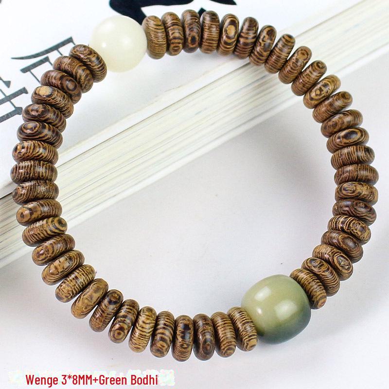 Бусины Будды из красного дерева: Браслет из дерева в виде куриных крылышек 3x8 мм с разделительными бусинами - украшения унисекс.