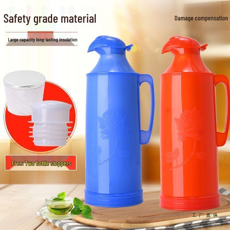 Large Capacity Traditional Thermos with Plastic Shell - Ideal for Home or Dorm Use