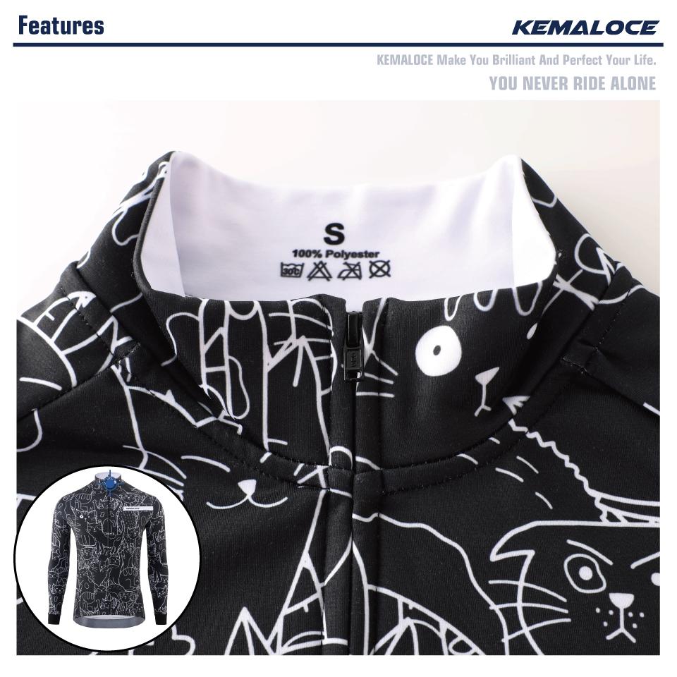 KEMALOCE Зимние велосипедные куртки мужские флисовые с длинными рукавами из черной и белой термоткани