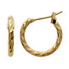 [L7893] - Gold Plated Hoop Earrings 'Choreography' - 15x2 Mm
