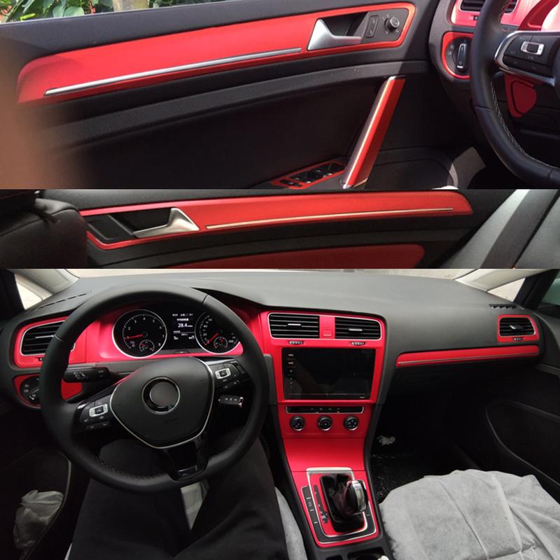 For Volkswagen Golf 7 MK7 Interior Central Control Panel Door Handle 5D Carbon Fiber Stickers Decals Car styling Accessorie