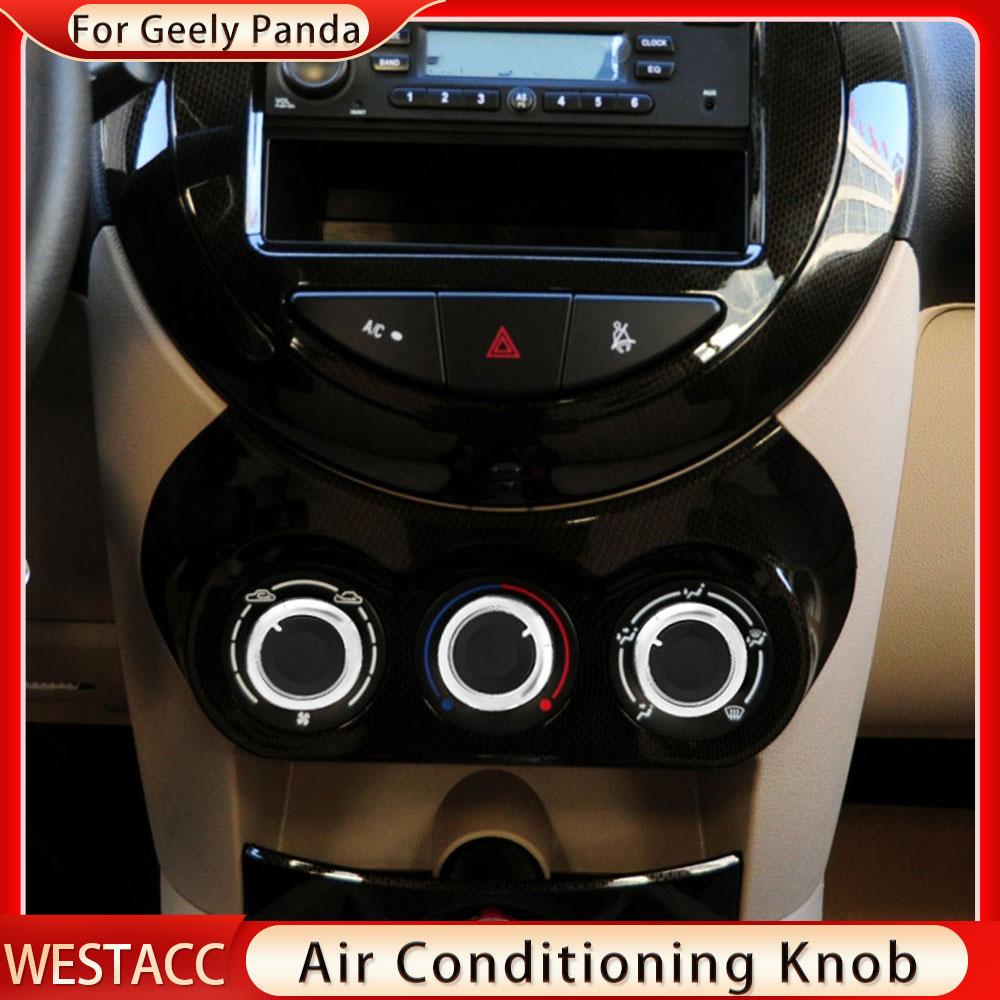 3 шт./компл., автомобильная ручка переменного тока из алюминиевого сплава, ручка кондиционера для Geely Panda 2009-2017, ручка переключателя контроля тепла