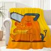Chainsaw Man Pochita anime Throw Lightweight 240g Flannel Blanket Soft Skin-friendly for Summer Cooling