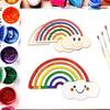Rainbow Wooden Crafts DIY Hollowed-Out Unfinished Wood Chips for Children - Christmas Theme