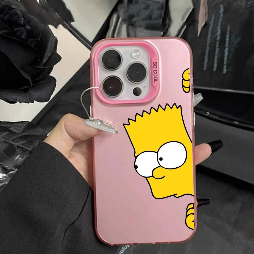Чехол для телефона Anime T-The S-Simpsons-s для IPhone 16 17 15 14 12 13 Pro Max Белый цвет Ударопрочный чехол