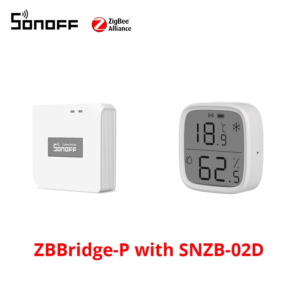 SONOFF SNZB-02D Zigbee LCD Умный датчик температуры и влажности Беспроводной гигрометр Термометр Alexa Google Home Алиса