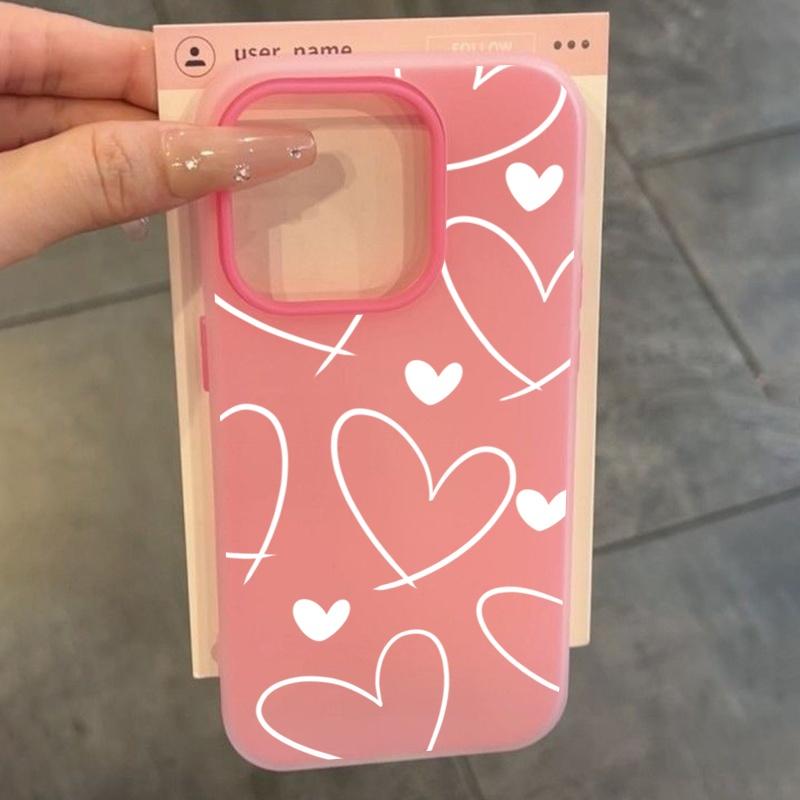Для iPhone 17 Pro Max Air Case Белая Полоска Сердце с Бантом Узор Чехол Для iPhone 16 11 14 13 12 15 Pro Max Plus 16e Funda