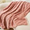 Multicolor Waffle Fleece Throw Blanket For Home Comfort And Warmth