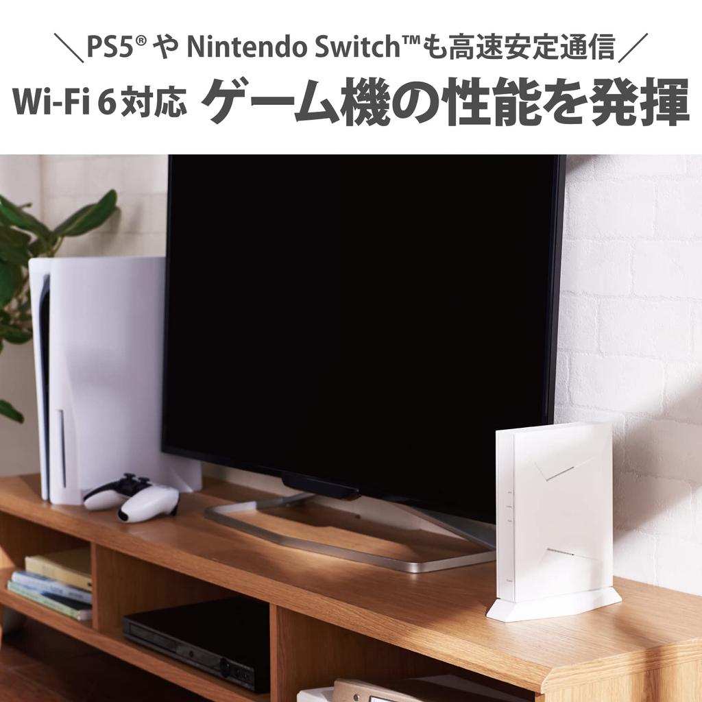 Elecom Беспроводной маршрутизатор локальной сети, игровой маршрутизатор, совместимый с антенной Trend Micro Home Network, управляемый антенной DX, белый Wi-Fi6 2402+800 Мбит/с