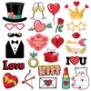 Valentine’s Day Photo Booth Props Bridal Shower Wedding Romantic Party Lovers Photobooth Prop Funny Photo Moment Gift for Couple