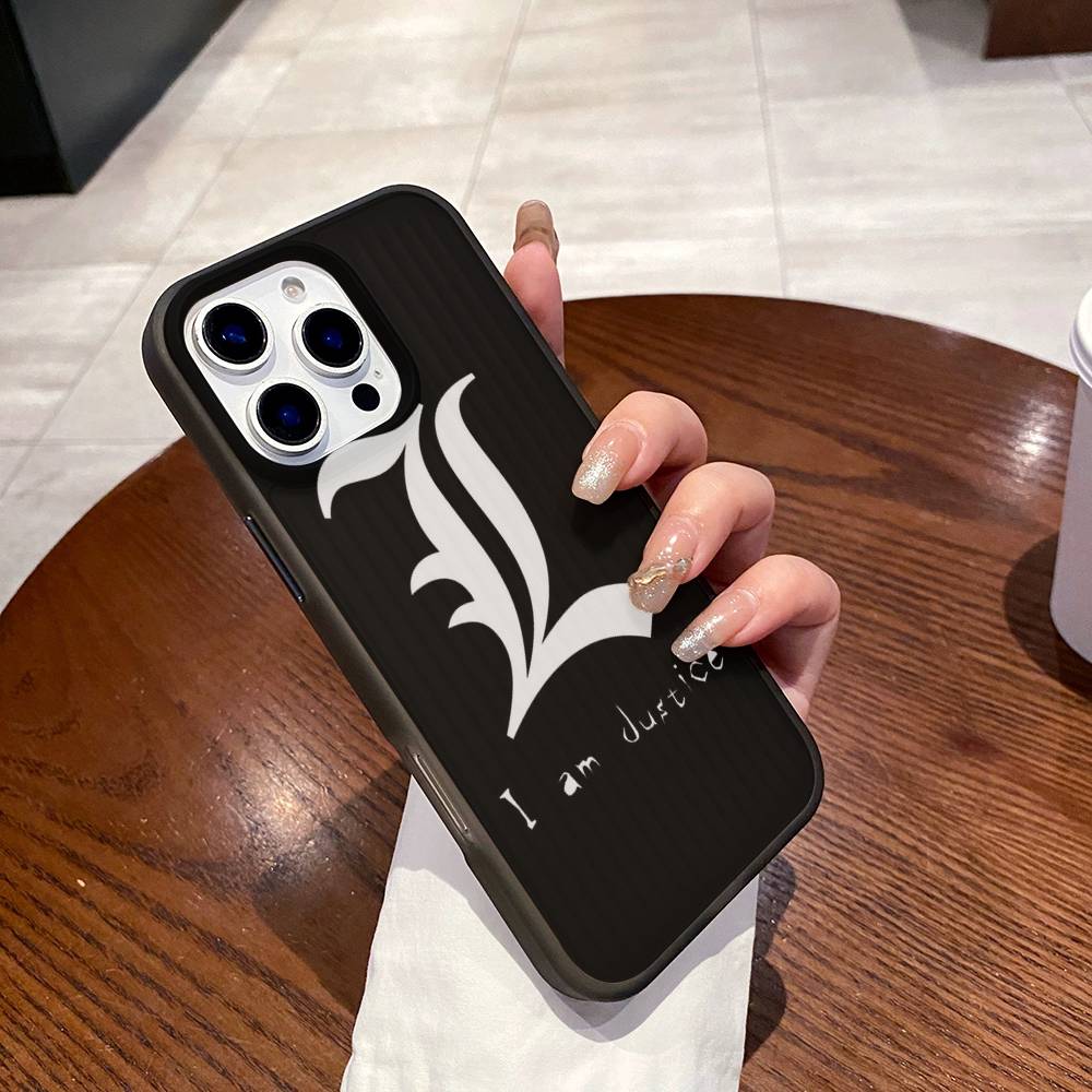 Death Note Anime Phone Case Corrugated Pattern Phone Case For iPhone 17 Air 16 15 14 13 12 11 Plus Pro Max Shockprooof Cover