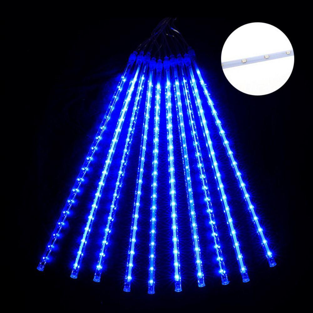 Multicolor Solar LED Christmas Lights Waterproof IP65 Outdoor Raindrop Lights Sparkling 8 Tube Holiday String Lights Tree