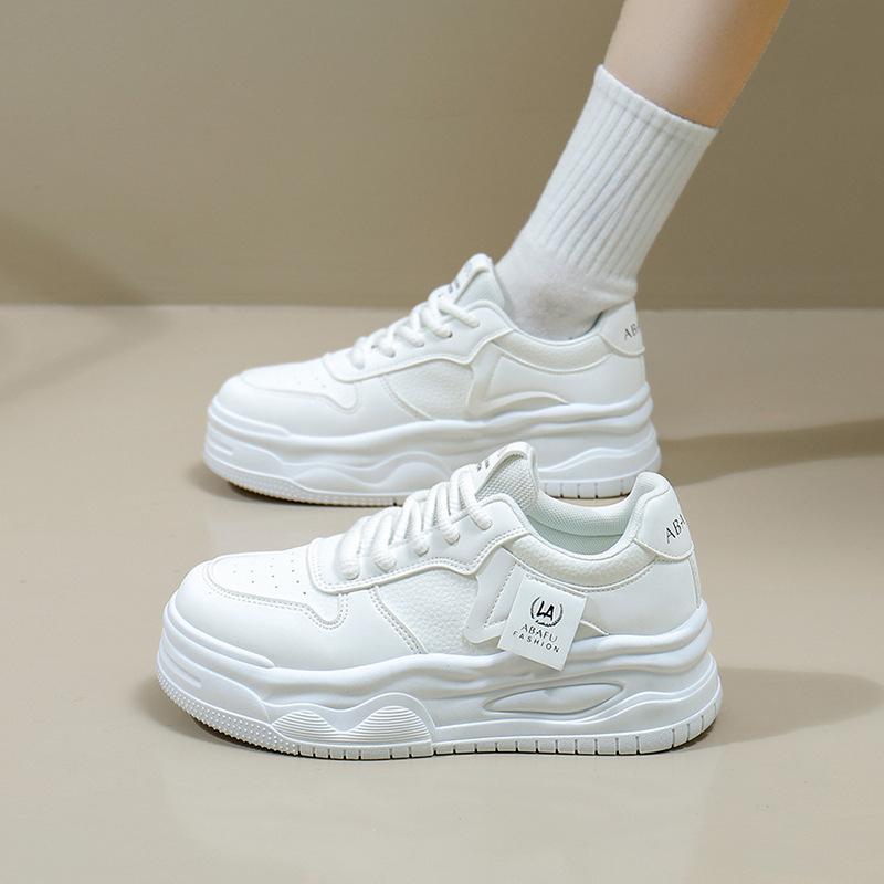 Женские белые туфли, новые осенние студенческие универсальные повседневные туфли Instagram, модные кроссовки на платформе