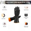 Heavy Duty Industrial Rubber Gloves Resist Strong Acid and Alkali Latex Gauntlets  for Car Home Lab