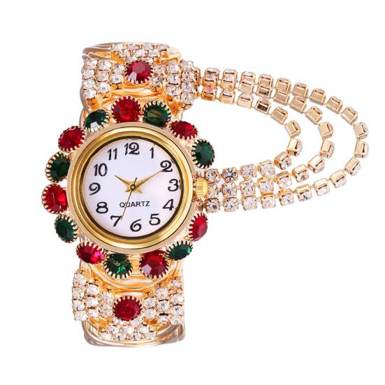 Женские часы-браслет со стразами, регулируемый круглый циферблат, женские повседневные наручные часы с кварцевым браслетом для торжественного платья, модные ювелирные изделия, аксессуары