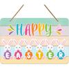 FaCraft He is Risen Decor Sign - Easter Wreath for Front Door, Religious Cross Door Decoration, Farmhouse Floral Hanger for Home, Porch, Wall, Spring