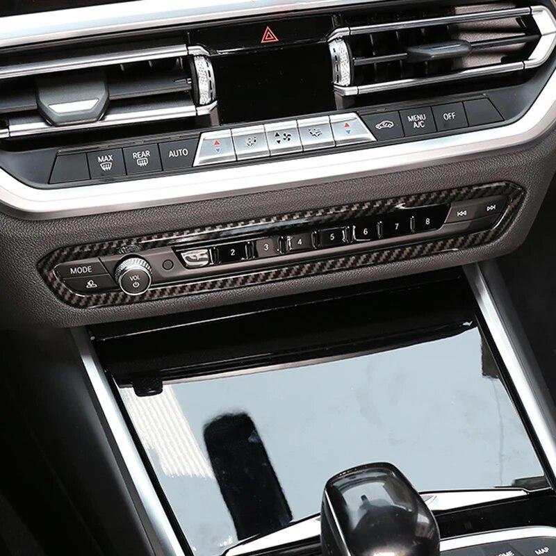 Карбоновый ABS-пластик, центральная консоль автомобиля, объемная рамка, декоративная крышка, наклейка, автомобильные аксессуары для BMW 3 серии G20 G28 -21