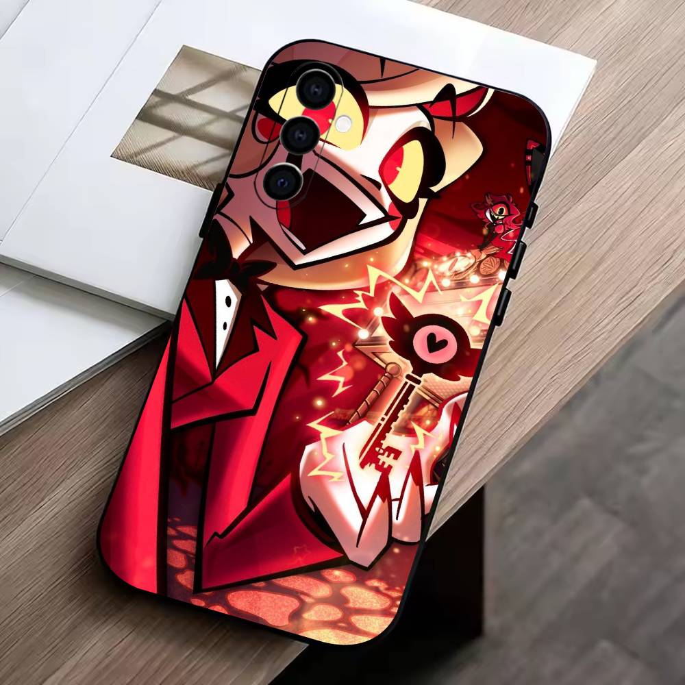 D-Hazbin Hotel Phone Case For Samsung Galaxy A73,A72,A71,A70,A53,A52,A51,Soft Silicone Black Cover