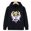 Японский аниме-принт Детский свитшот Осень Девочки Юношеский Студенческий стиль Толстовка с капюшоном Пуловер