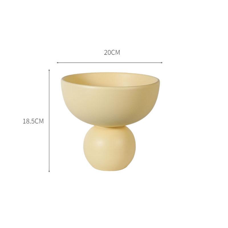 Простая однотонная керамическая тарелка для фруктов с высокой ножкой для гостиной, чайный столик, поднос для хранения закусок и орехов, конфетница, бытовая техника