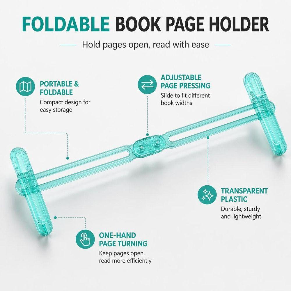 Plastic Book Page Holder Foldable Reading Book Clip New Book Page Clip Reading Accessories