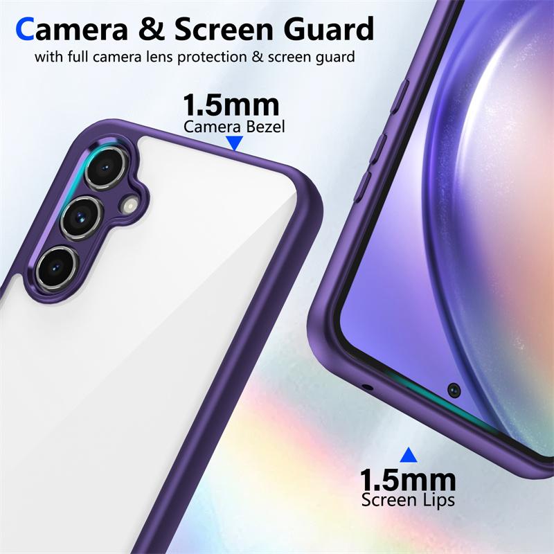 Чехол Camera LED Protective Clear Acrylic Back Case для Samsung iPhone Xiaomi Redmi для Samsung Galaxy S25 S24 Ultra S23 FE A56 A36 A55 A35, силиконовый чехол из ТПУ