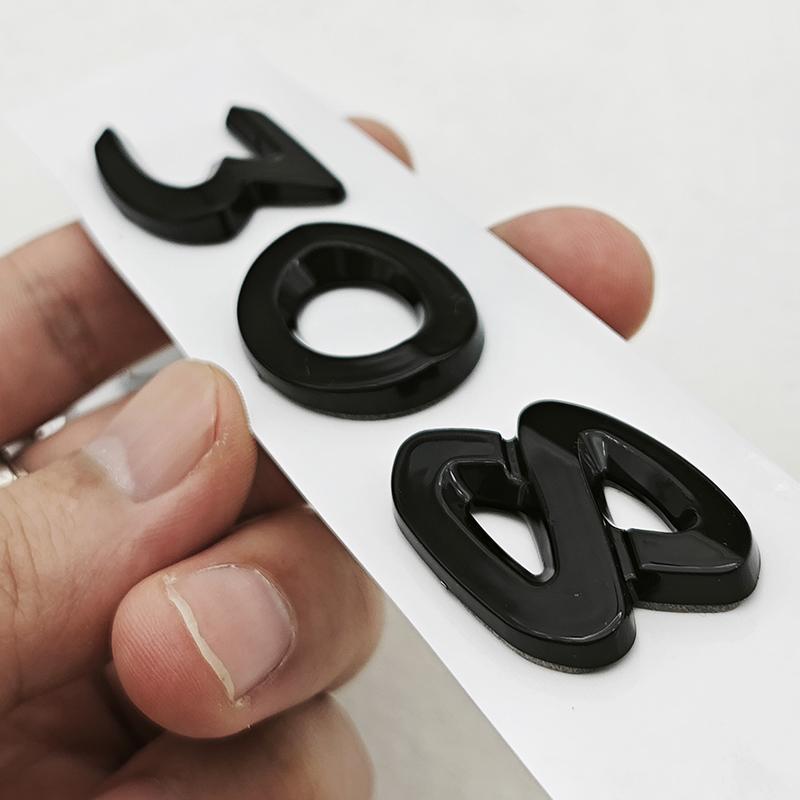 New 3D ABS Chrome Black Logo 308 Emblem Letters Sticker Car Rear Trunk Badge For Peugeot 308 SW GT Line GTI T9 T7 P5 Accessories