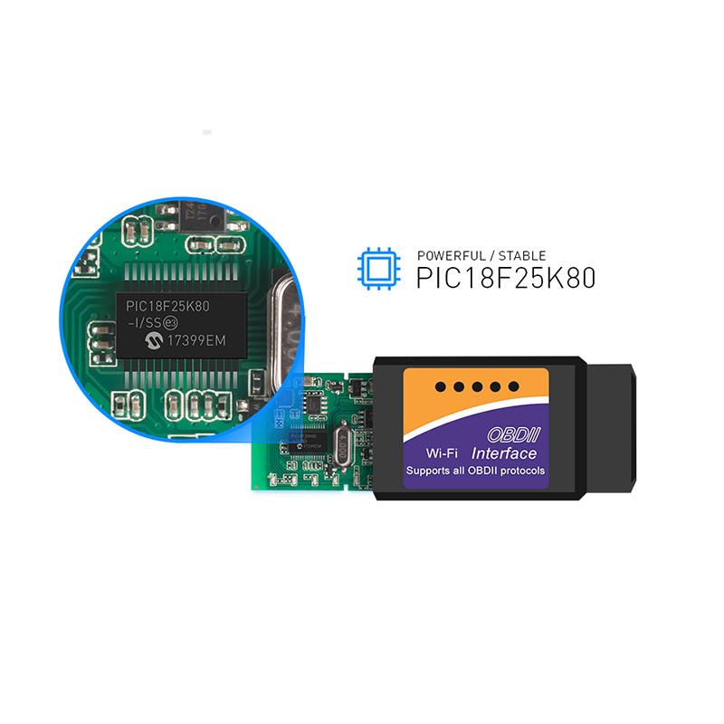 ELM327 V1.5 OBD2 сканер PIC18F25K80 BT/Wi-Fi ELM 327 OBD автомобильный диагностический инструмент для Android/IOS PK Vgate Icar2 считыватель кодов