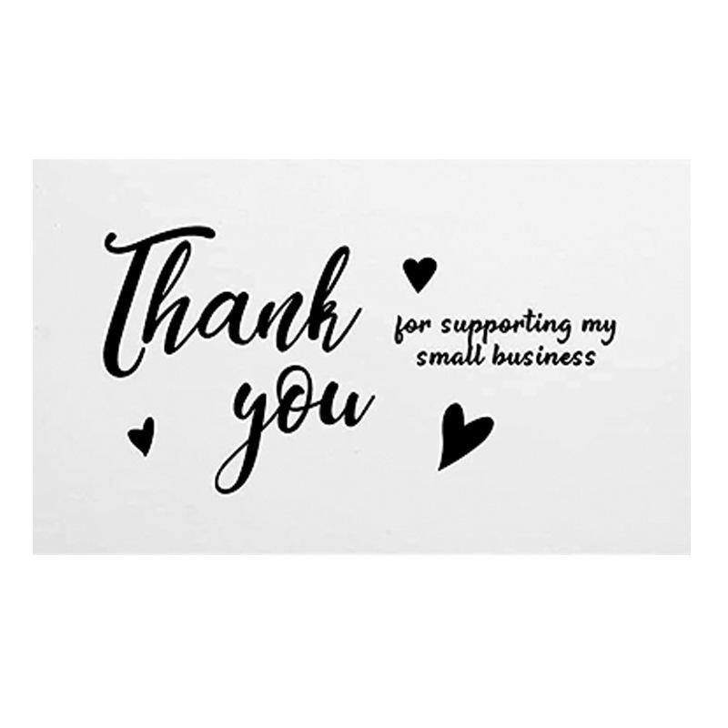 Black Thank You Greeting Cards, 50 Sheets/Pack