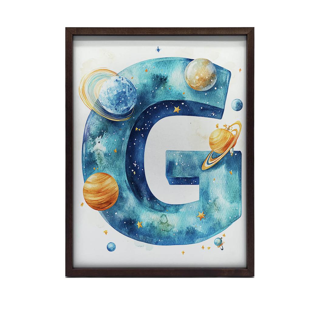 Letter "G" In Space - Decorative Poster Letter "G" In Space - Decorative Poster, 40X50 Cm, Frameless, Matte Paper 230 Gsm