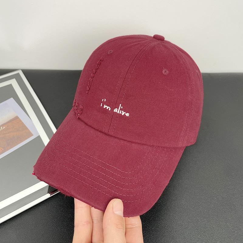 New retro washed soft top cap children's embroidered letter baseball cap versatile face small men's and women's sun hats