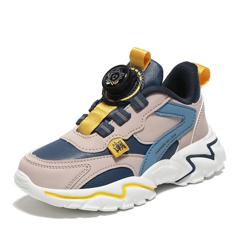 2025 new dad shoes rotating buckle breathable mesh non-slip running shoes middle age tide