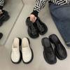 Женские Мулы на Толстой Подошве Большого Размера Повседневная Платформа Летние 2025 Новые Шлепанцы Женские Уличные Шлепанцы Винтажный Шикарный Дизайн