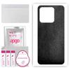 apgo Protective Skin Sticker for the Back Compatible with Xiaomi Redmi 10A, Wrap Film, Foil, Vinyl - Pattern Black Leather