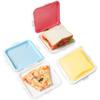 3 Pack Sandwich Containers,3 Color Silicone Sandwich Storage with Snap-Off,Sandwich Box for Lunch,BPA Free,Leakproof, Reusable Plastic Sandwich
