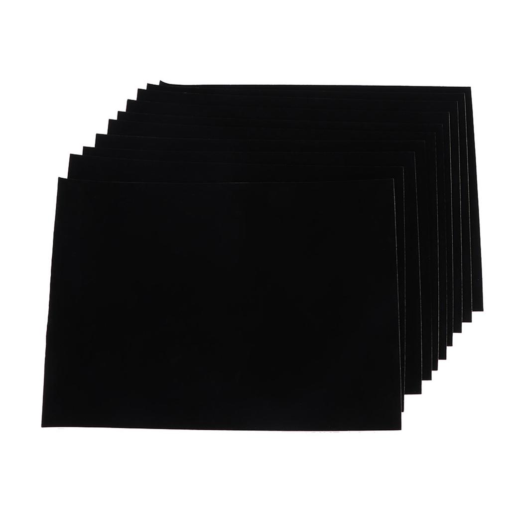 10pcs Self Adhesive Black Jewelry Box Lint Lining Sticky Flocked Cloth Accessory