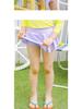 Purple Girls' Long Sleeve Sun Protection Quick-Dry Swimsuit Set for Small to Medium Children