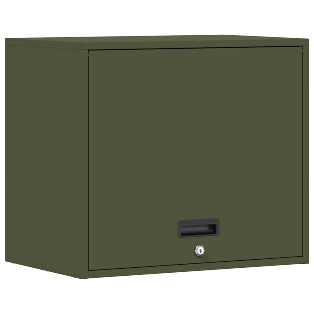 Wall Mounted Garage Cabinet with Gas Pressure Lift Door Olive Green