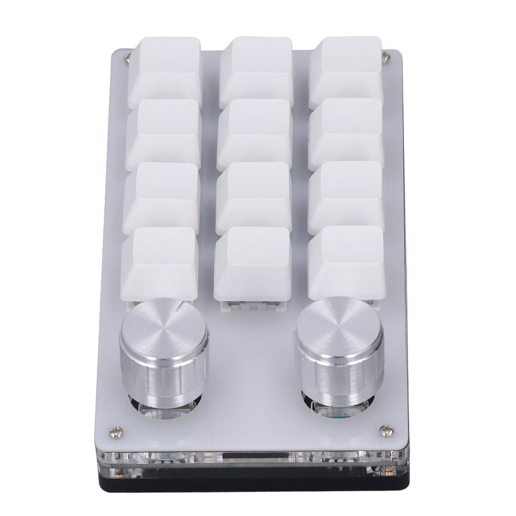 Mini USB Keypad 12 Key Multifunctional Shortcut Programmable Keyboard with 2 Knob for Gaming