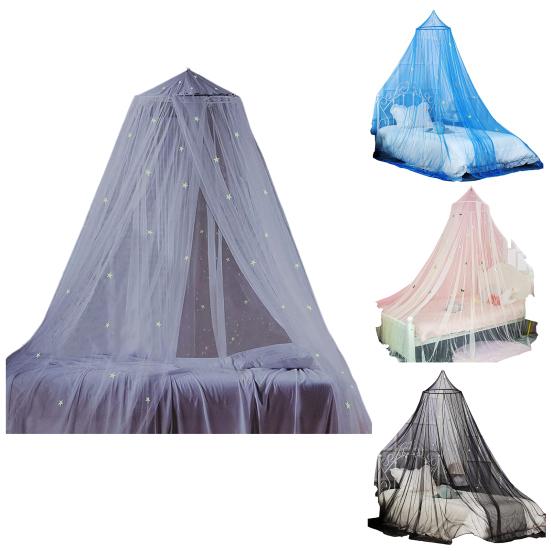 Купольная москитная сетка, простая установка, мелкая сетка, износостойкий балдахин принцессы со звездами, флуоресцентное покрывало, занавеска, товары для дома