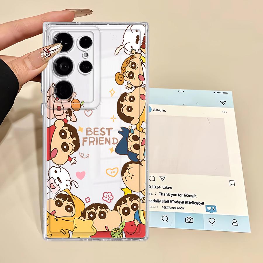 Cute Crayons Shinchan Phone Cover Case for Samsung Galaxy S22 FE S20 Plus S23 Ultra S26 S21 Note 20 Ultra 10 S24 S25 Edge