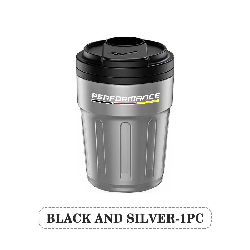 BBKO9 Car Ashtray Creative Coffee Cup Ashtray With Lid Metal Lining ABS Shell For BMW Performance E91 X5 E70 F11 E30 F31 X3 F25 F32 x7