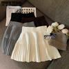 Pleated Skirt Women's Winter High-waisted A-line Skirt Knitted Skirt Preppy Style Women Clothing